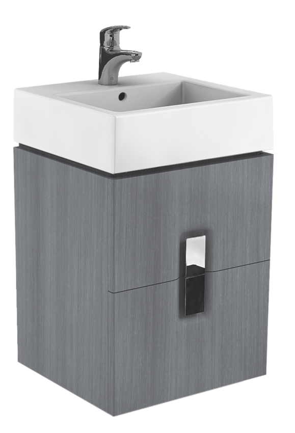 Koupelnová skříňka pod umyvadlo Kolo Twins 50x46x57 cm grafit stříbrný 89490000