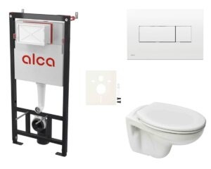 Cenově zvýhodněný závěsný WC set Alca do lehkých stěn / předstěnová montáž+ WC S-Line S-line Pro SIKOASP4