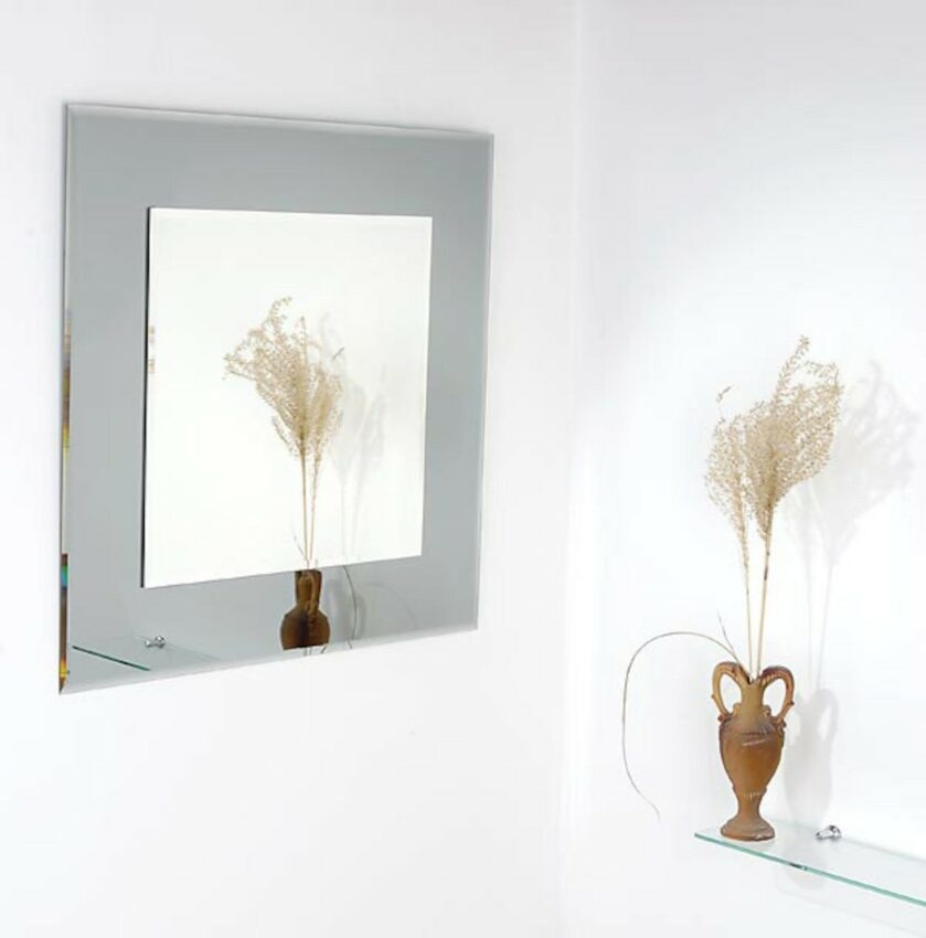 Zrcadlo s fazetou Amirro Tomáš 60x60 cm šedá 701-039