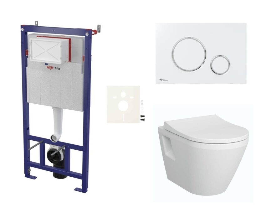 Cenově zvýhodněný závěsný WC set SAT do lehkých stěn / předstěnová montáž+ WC Vitra Integra SIKOSSINTRE70K