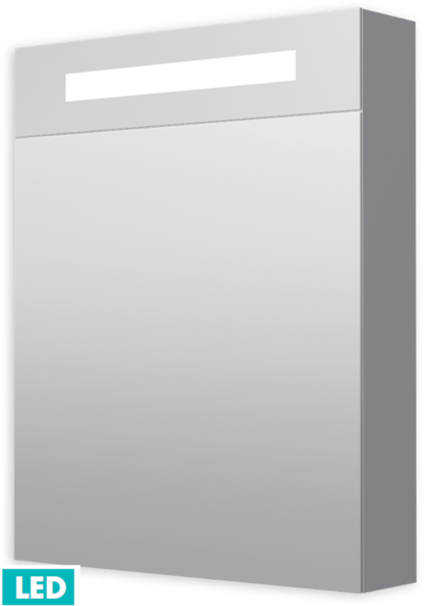 Zrcadlová skříňka s osvětlením Naturel Iluxit 60x75 cm MDF šedostříbrná GALZS60LED