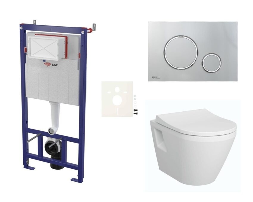 Cenově zvýhodněný závěsný WC set SAT do lehkých stěn / předstěnová montáž+ WC Vitra Integra SIKOSSINTRE71K