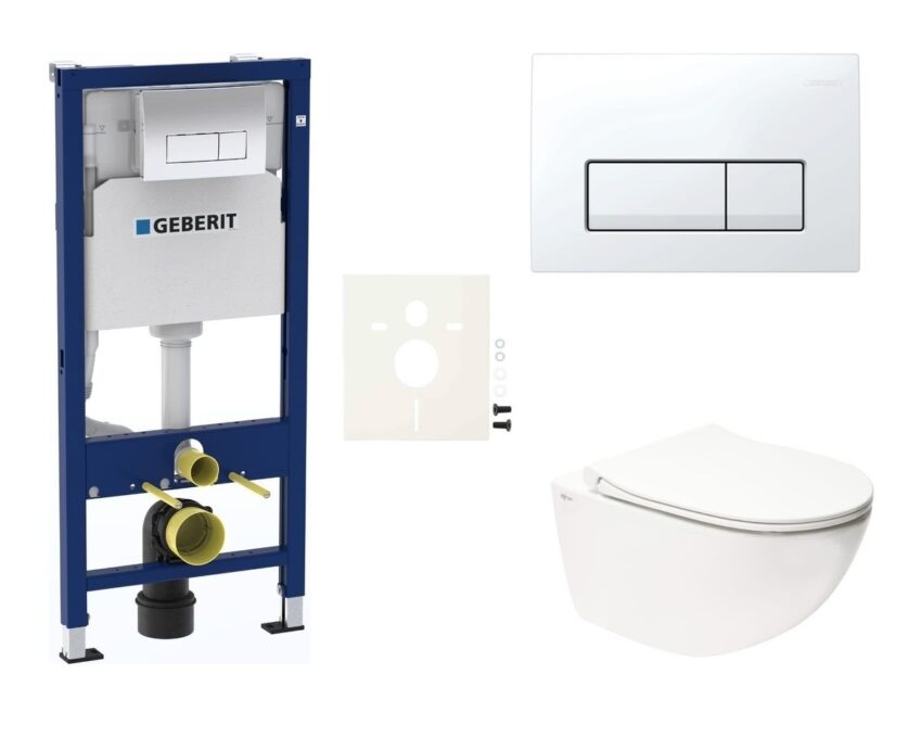 Cenově zvýhodněný závěsný WC set Geberit do lehkých stěn / předstěnová montáž+ WC SAT Infinitio SIKOGESINFD50