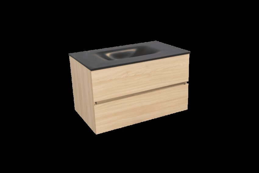 Koupelnová skříňka s umyvadlem černá mat Naturel Verona 86x51