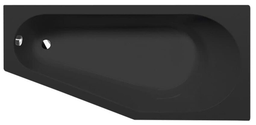 Asymetrická vana Polysan TIGRA R 80x170 cm akrylát pravá černá 90611BM