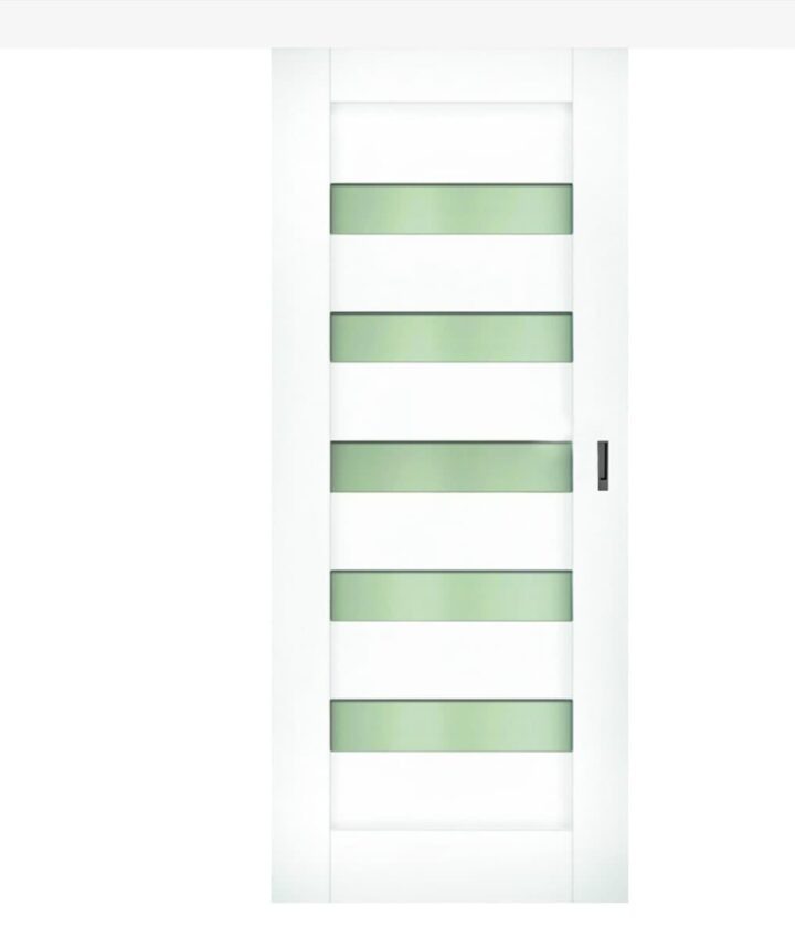 Interiérové dveře Naturel Accra posuvné 80 cm bílé ACCRACPLB80PO + posuvný posuvný systém