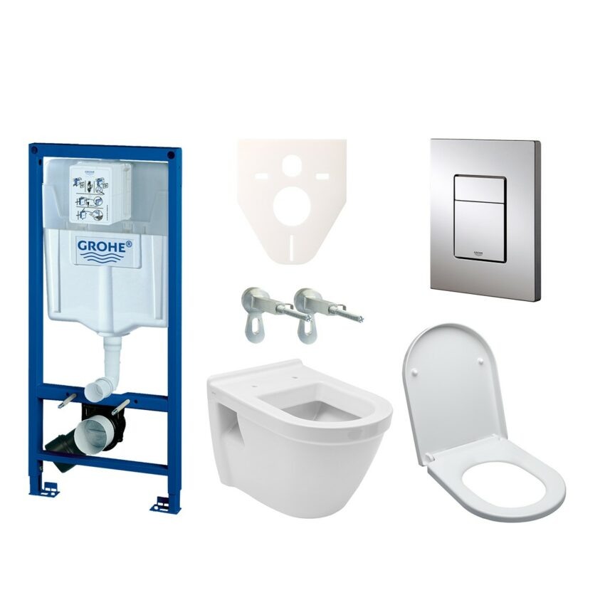 Cenově zvýhodněný závěsný WC set Grohe do lehkých stěn / předstěnová montáž+ WC Vitra S50 38528SET-KH