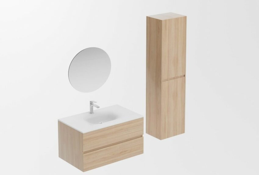 Koupelnová sestava s umyvadlem Naturel Verona světlé dřevo SETVERONA7